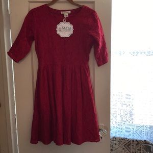 Red Cotton Lace Dress